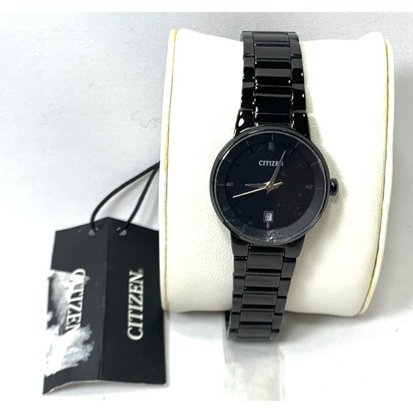 Citizen Quartz Watch Womens G011-S106877‎ Black Metal Bracelet Japan NEW BATTERY main image 14